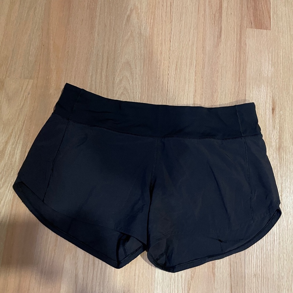 Lululemon Women's Black Run Times Short Mid Rise Size 8 TALL